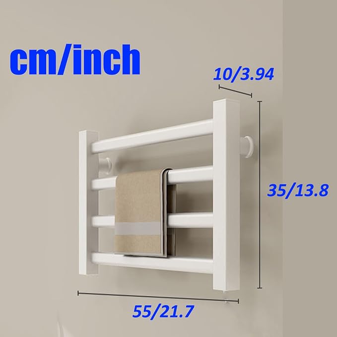 Energy-Saving Small Towel Warmer 4-Bar Heated Drying Rack Wall-Mounted Heated - Image 7