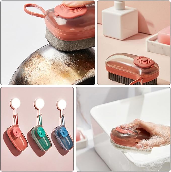 Hydraulic Kitchen Brush Pot Scrubber Plastic Liquid Cleaning Brush Household - Image 4