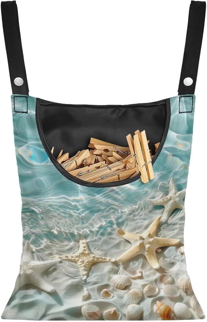 Shell Clothes Pin Bag Clothespin Bag Holder Large Capacity Clothespin Holder by Bivxisrvo
