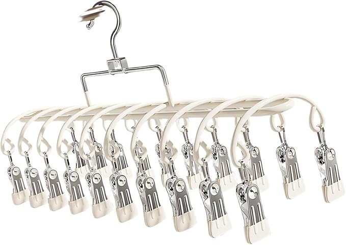 Stainless Steel Sock Clothes Drying Rack 20 Clip Rustproof Laundry Organizers by NTCLHFXU