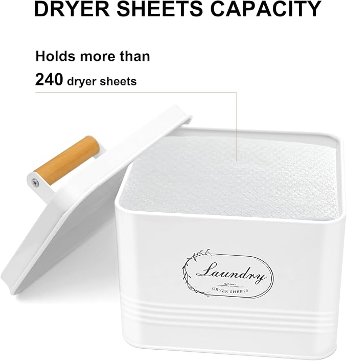 Dryer Sheet Container with Lid for Laundry Room Organization and Storage - Image 4