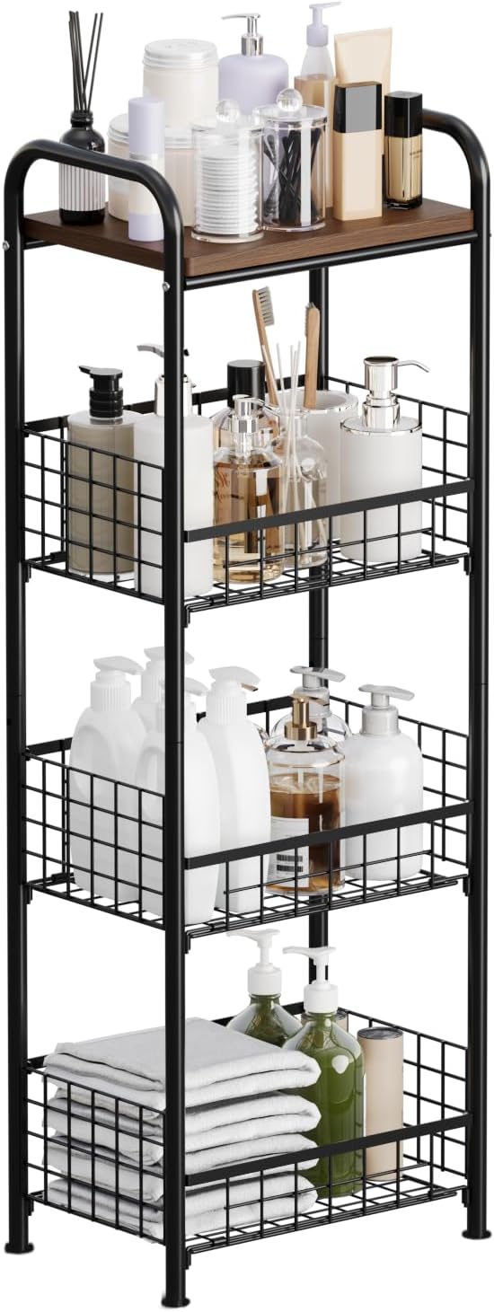 wonline 4 Tier Slim Metal Storage Cart by wonline