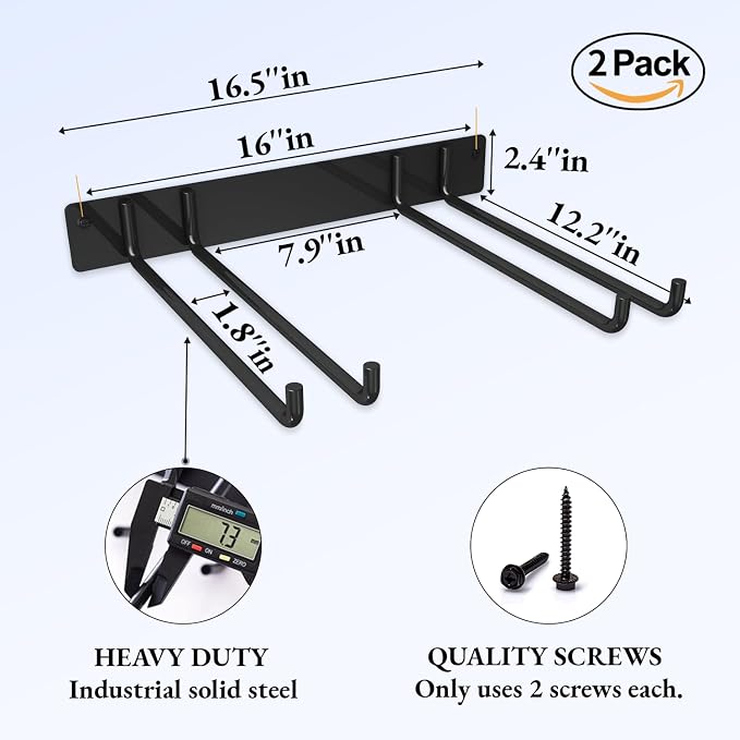 Folding Chair Storage Rack for Garage, Utility Hooks for Lawn, Beach & Camping - Image 3
