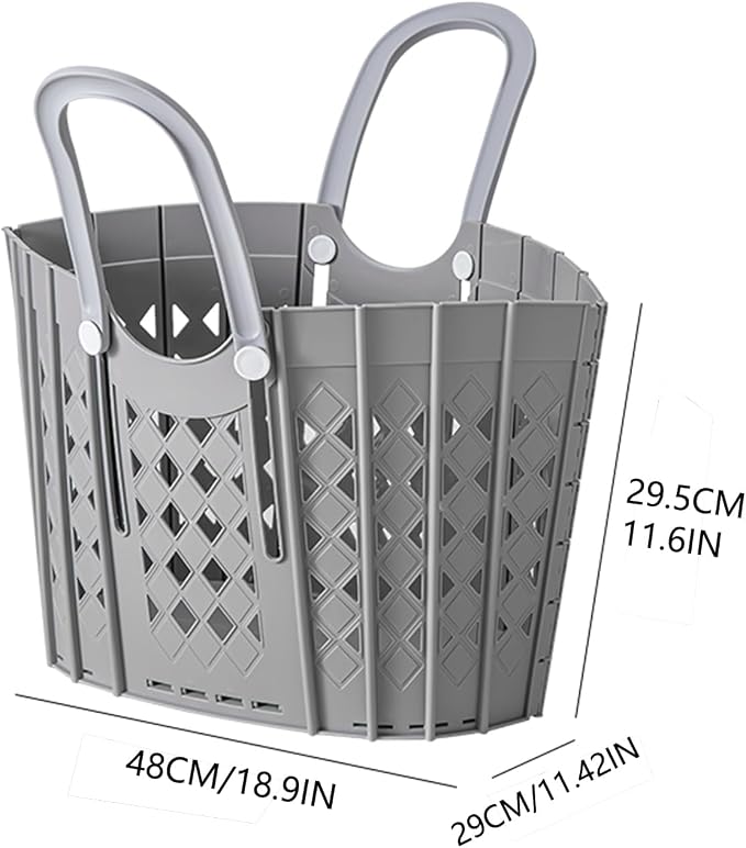 Laundry Basket Collapsible Plastic Portable Hamper, Waterproof Storage - Image 7