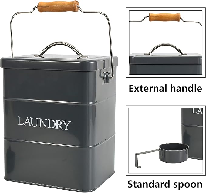 Laundry Powder Bin, Washing Powder Storage Tin - Image 2