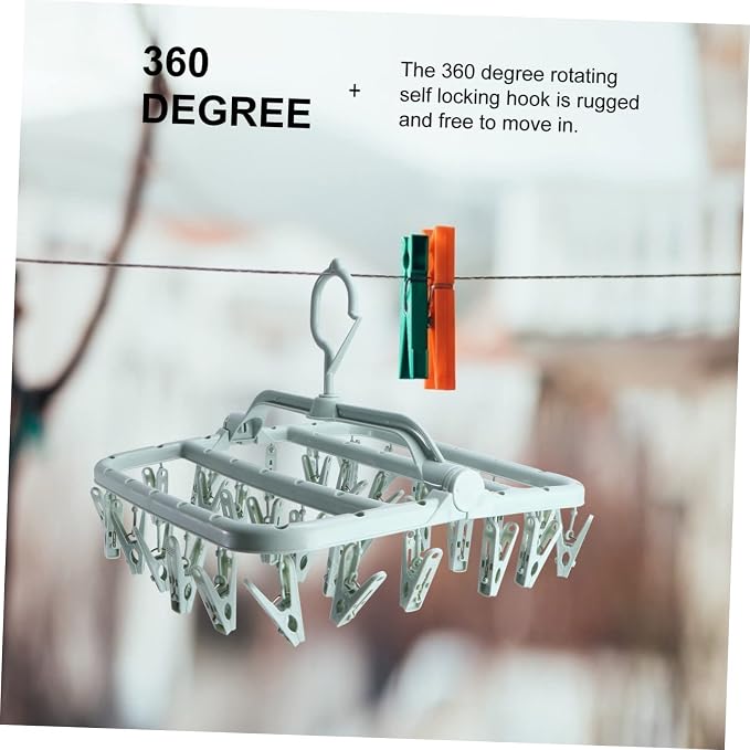 Boy Girl's Underwear Socks Drying Rack Plastic Hangers Clips Foldable Design - Image 8