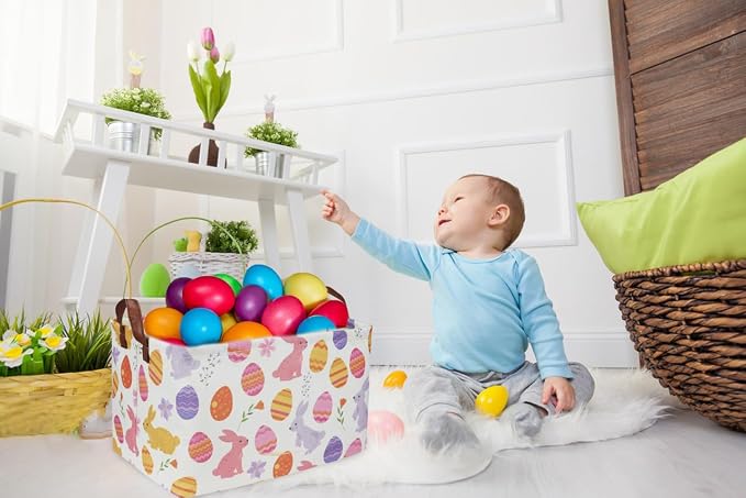 Rectangular Easter Baskets, Kids Easter Basket Organizer.Cute Storage Basket - Image 3