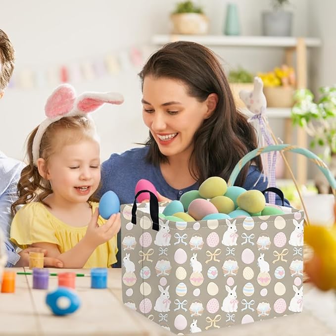 FXOLCSHE Rectangular Easter basket, Easter basket empty, Nursery Hamper - Image 3