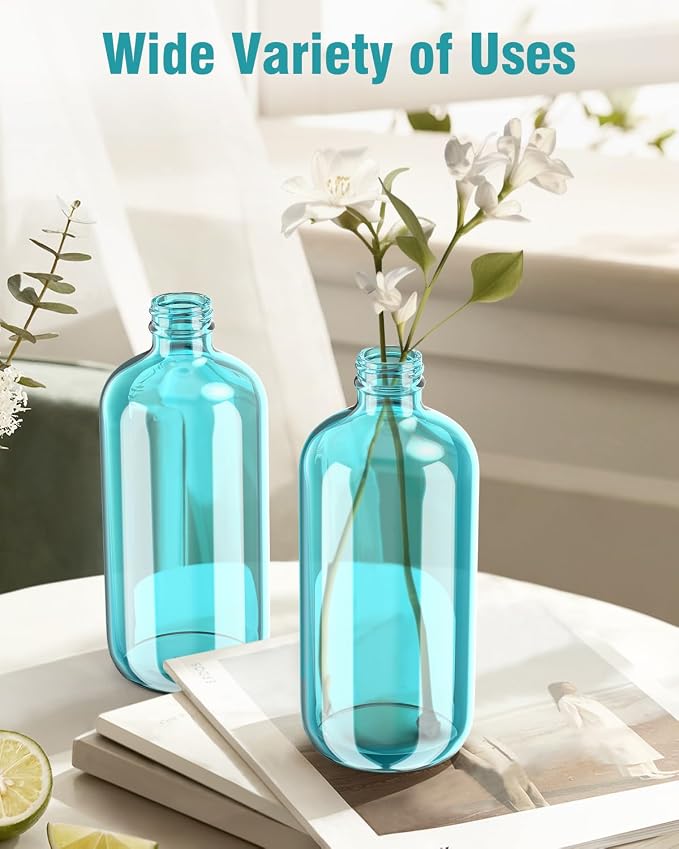 Glass Spray Bottle, Light Blue Glass Spray Bottle Set & Accessories Refillable - Image 3