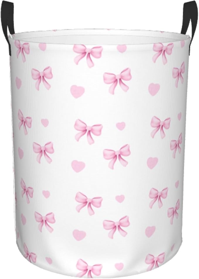 Cute Pink Bow Laundry Basket by MAZAOTEULaundryHamper