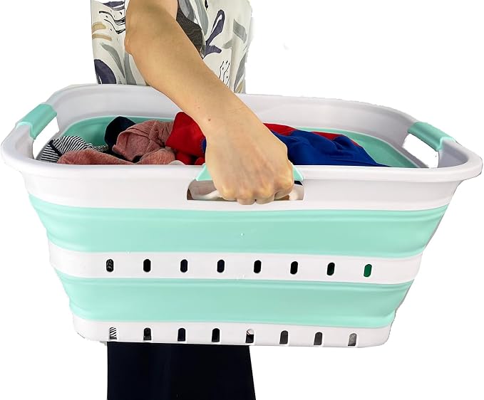 SAMMART 42L Set of 2 Plastic Foldable Storage Basket/Container - Image 7