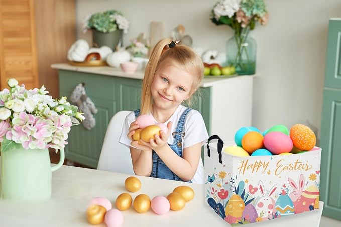 Rectangular Easter Baskets, Kids Easter Storage Bins Organizer.Cute Storage - Image 4
