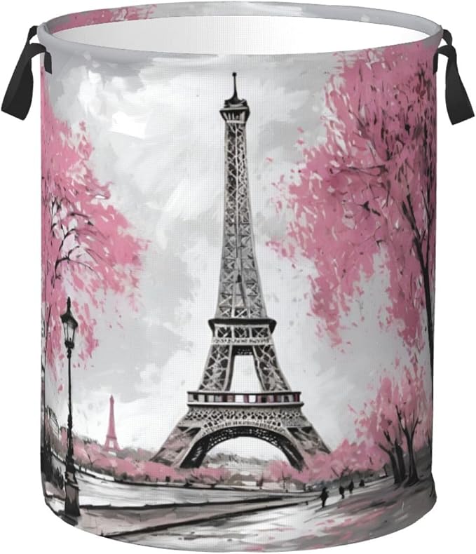 Paris Eiffel Tower Laundry Hamper Bag by Unknown