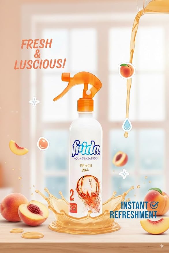 Aqua Sensations Air Freshener Spray – Peach Scent, Long-Lasting Room & Fabric - Image 3