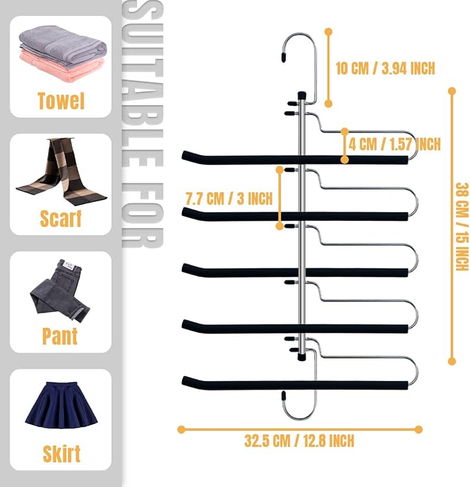 Space Saving Pants Hangers Heavy Duty Magic Slacks Jeans Trouser Hanger - Image 3