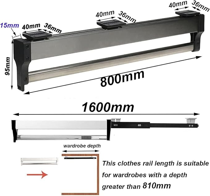 Extendable Closet Rod Clothes Drying Rack - Image 2