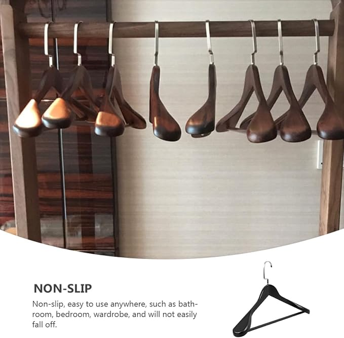 Thickened Wide Shoulder Solid Wood Coat Hanger Non-Slip Practical Suit and - Image 4