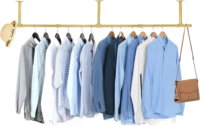 Oroonoko 72inch Industrial Pipe Clothes Garment Rack Ceiling Mount by Oroonoko