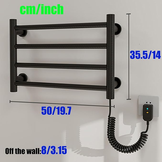 Energy-Saving Heated Drying Rack 4 Bars, Heated Towel Racks - Image 5