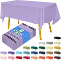 8-Count Lavender Disposable Plastic Tablecloths Rectangle 54x108 Inch by Hereisa