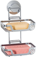 TAILI Double Layer Soap Holder, Drill-Free Bar Soap Dish Tray Suction Cup by TAILI