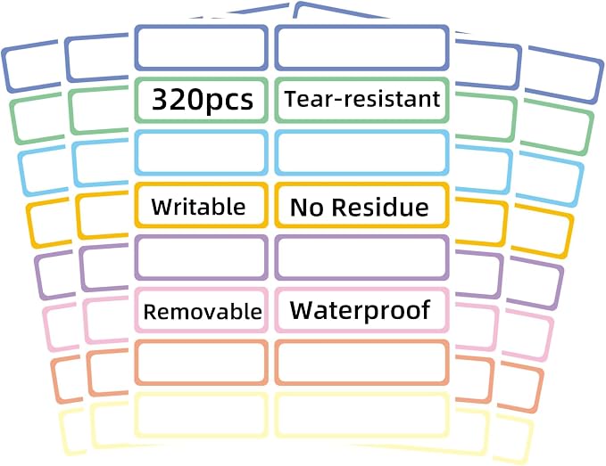 Removable Waterproof Labels 320 pcs by Unknown