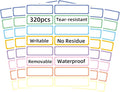 Removable Waterproof Labels 320 pcs by Unknown
