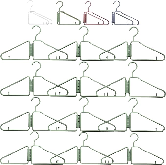 12pcs Folding Hangers, Foldable Clothes Hanger, Portable Plastic FoldableTravel by Unknown