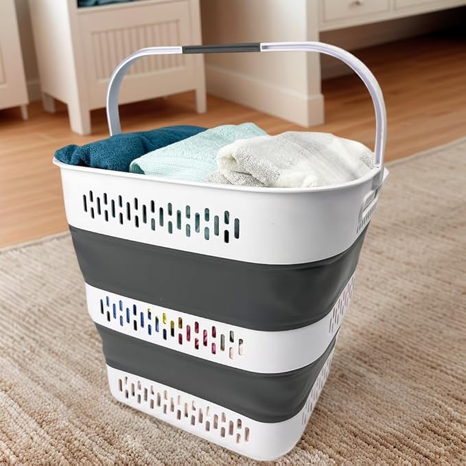 SAMMART 40L Collapsible Plastic Laundry Basket - Image 2
