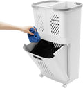 2 Tier Plastic Laundry Hamper, Removable Household Bathroom Clothes Storage by Unknown