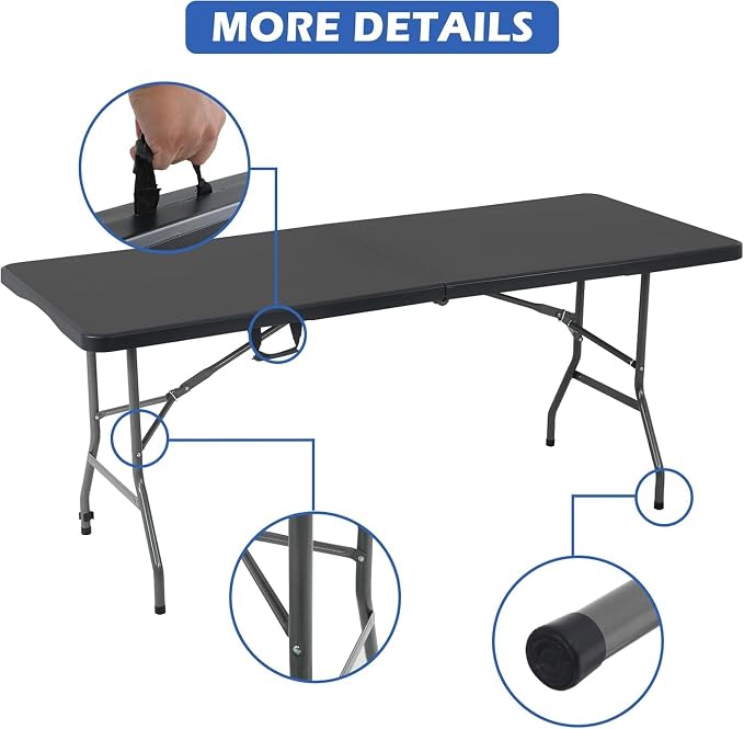 HKLGorg Folding Table, Heavy Duty Plastic Folding Utility Table Indoor Outdoor - Image 5
