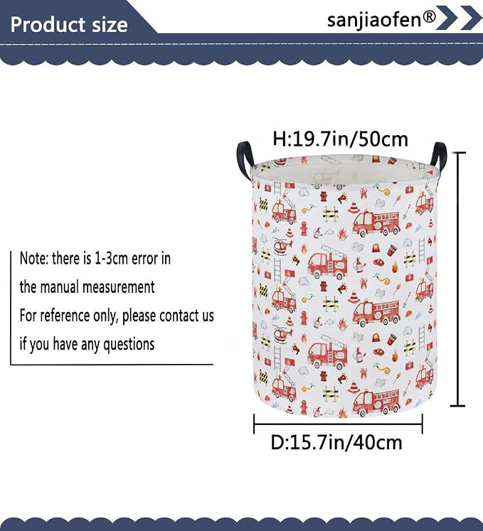 Fire engine Laundry Hamper, Kids Storage Basket - Image 7