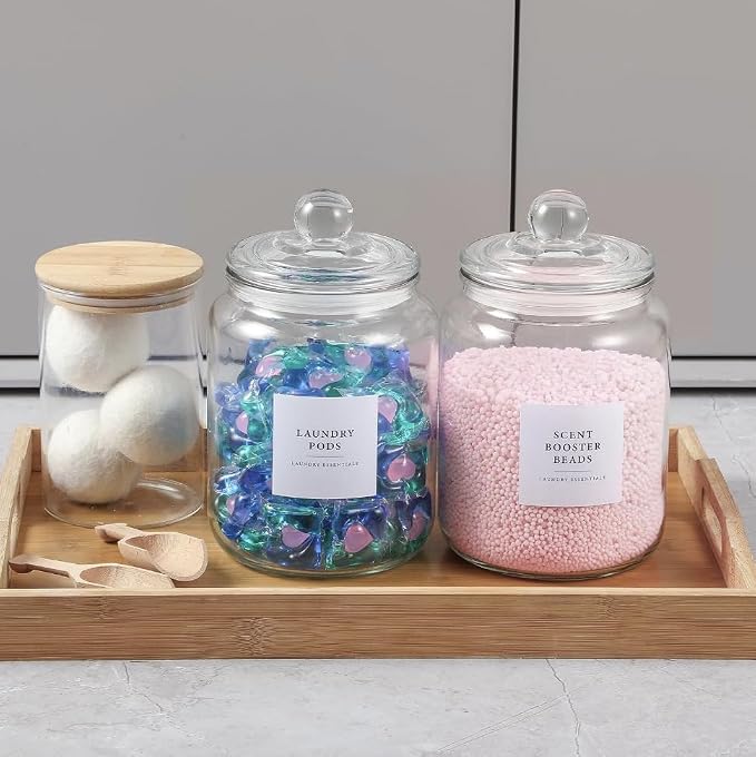 Glass Jars for Laundry Room Organization, 0.8 Gallon Glass Containers - Image 2