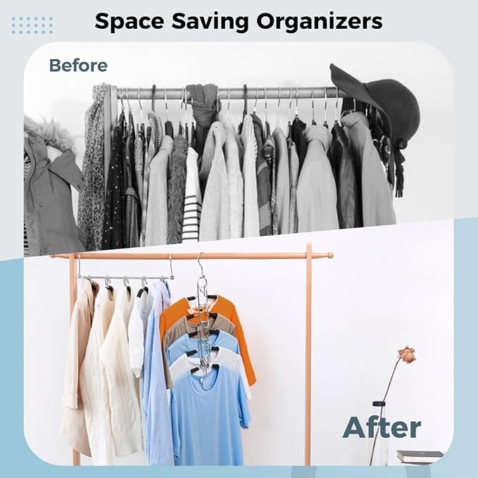 2-Pack Space-Saving Metal Hangers, 5-In-1 Multi-Layer Clothes Rack, Non-Slip - Image 4