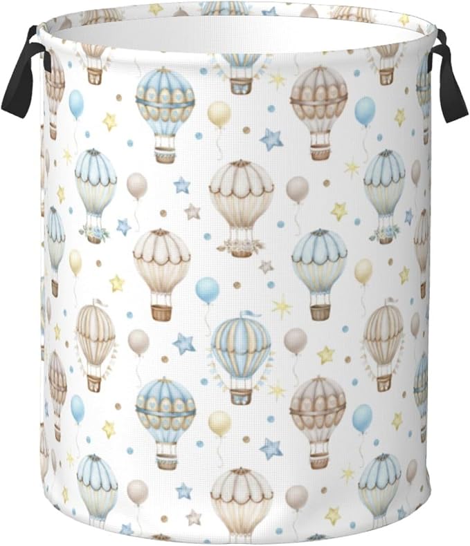 Cute Hot Air Balloon Stars Laundry Hamper Bag by Unknown
