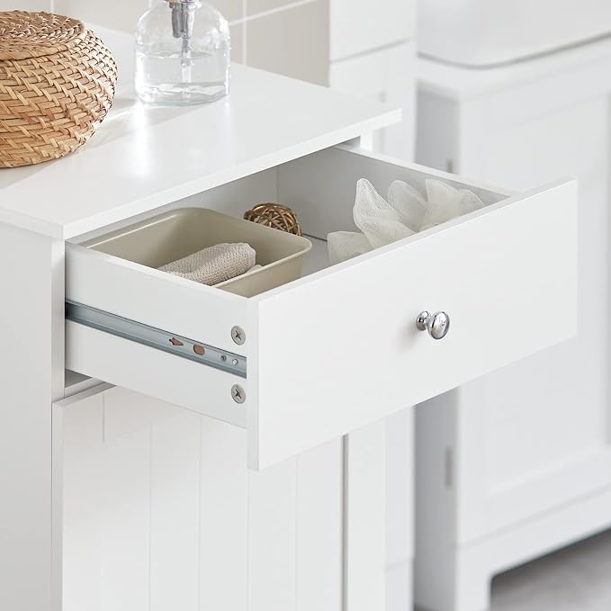 SoBuy Slim Tilt-Out Laundry Hamper Cabinet, Smal Pull-Out Bathroom Storage Unit - Image 7