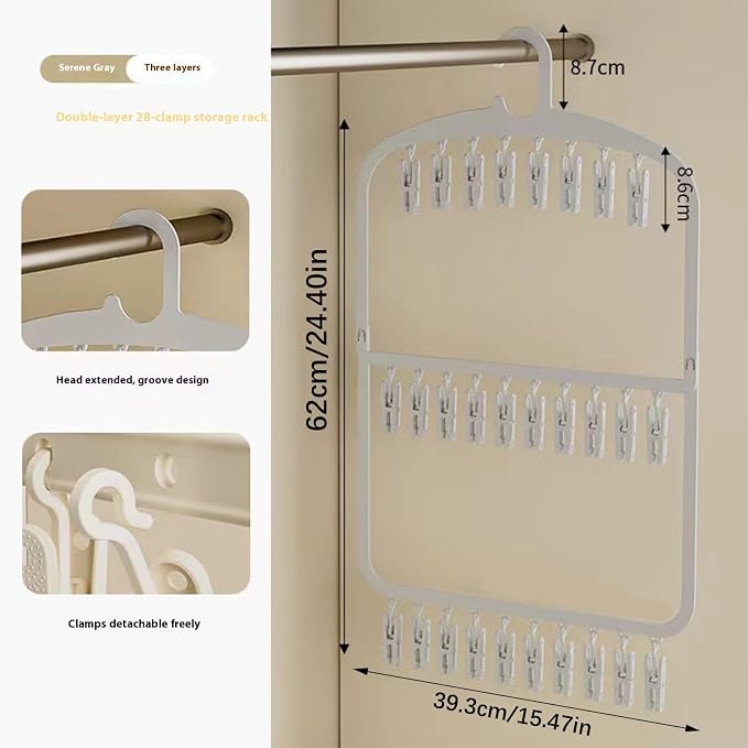 3. Foldable Laundry Hanger Multi-Functional Hooks - Image 6