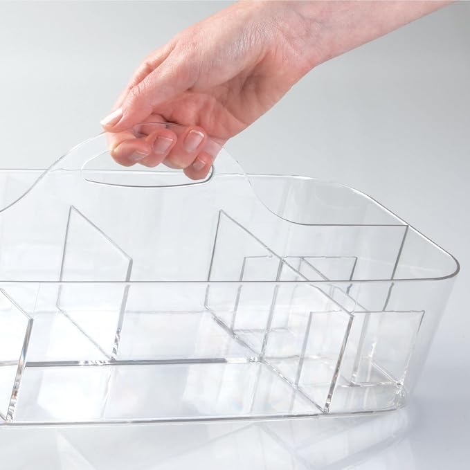 mDesign Plastic Divided Art and Craft Storage Organizer Caddy Tote Bin - Image 3