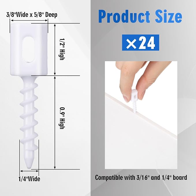 Chunful 24 Pack Foam Board Hangers Hanging Foamcore Wall Hangers, Work - Image 2