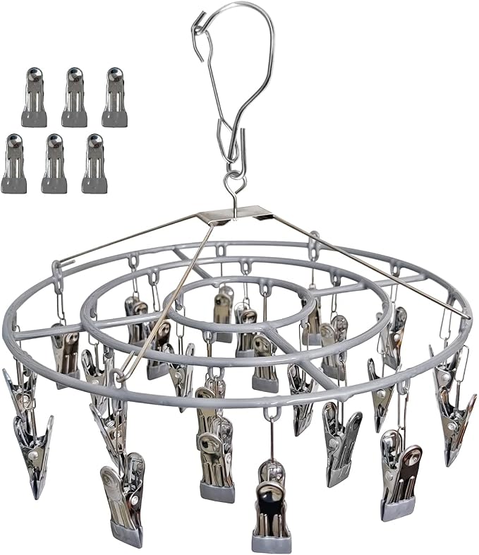 Stainless Steel Laundry Drying Rack Clothing Sock Drip Clothes Drying Hanger by Funamily