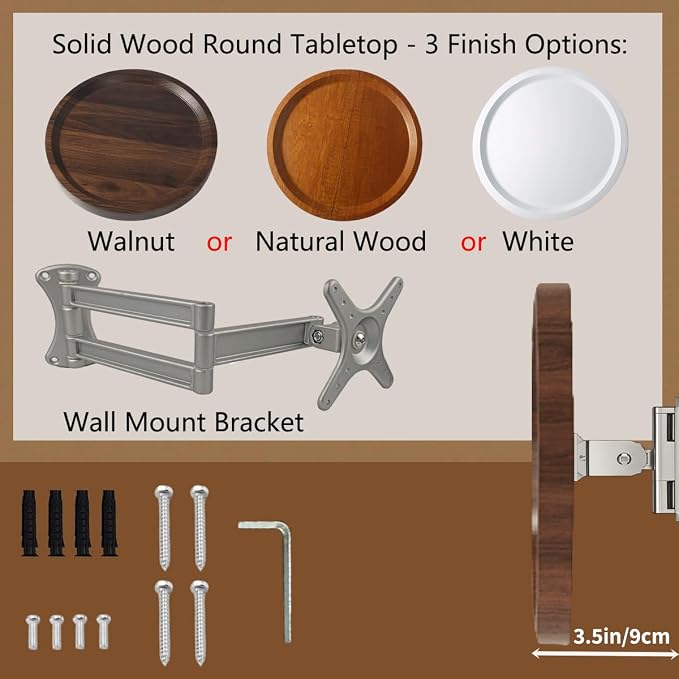 Comeon Wall Mounted Folding Nightstand, Night Stand Fold Down - Image 3