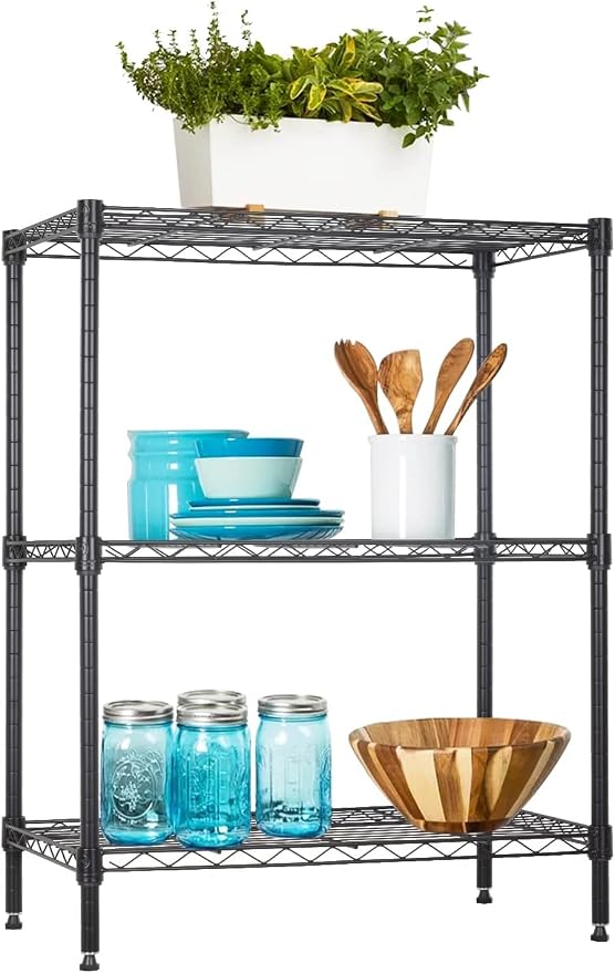 Meet perfect 3-Tier Metal Shelving Unit, 30.2" H x 13.2" W x 23" D Adjustable - Image 3