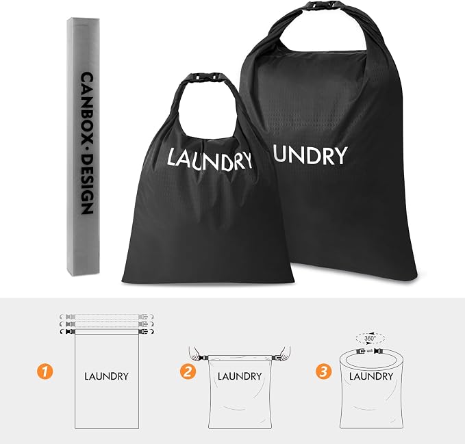 2 Pack Travel Laundry Bag, Nylon Washing Bags - Image 6