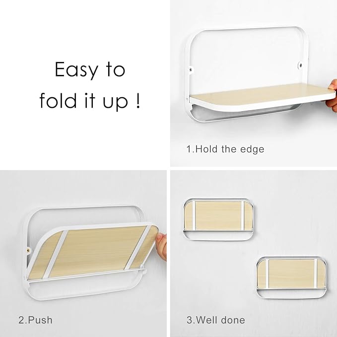 WELLAND Arlington Floating Shelves Set of 2 | Folding Display Wall Shelves | - Image 5