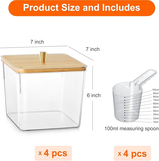 4 Pack Laundry Detergent Container, Large Laundry Powder Storage Organizer - Image 6