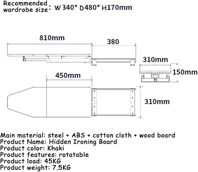 Ironing Board Hiding Ironing Board Foldable Ironing Station in Cabinet - Image 2