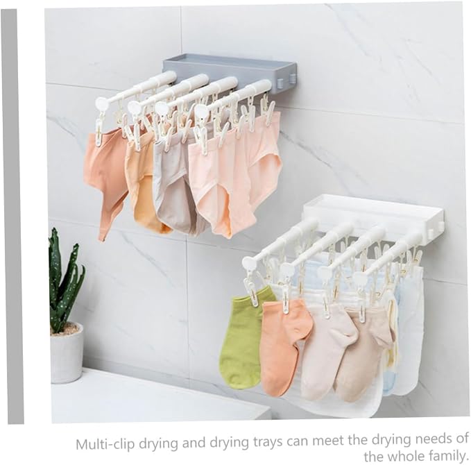 PRETYZOOM Dryer Racks for Laundry Drying Wall-Mounted Hanger Stretchable Sock - Image 5