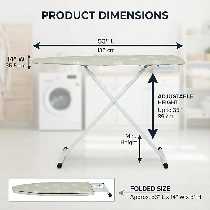 Ironing Board, T-Leg Ironing Board Full Size, Foldable - Image 4