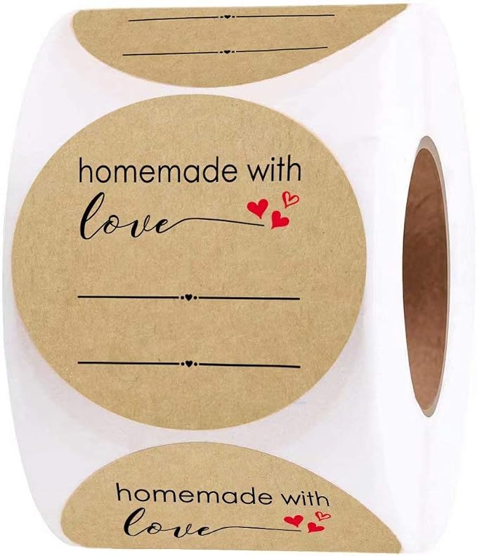 2 Inch Homemade with Love Sticker with Lines by BATTOO
