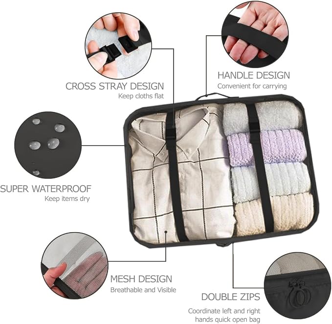 6 Set Packing Cubes for Travel, Luggage Organizers - Image 2